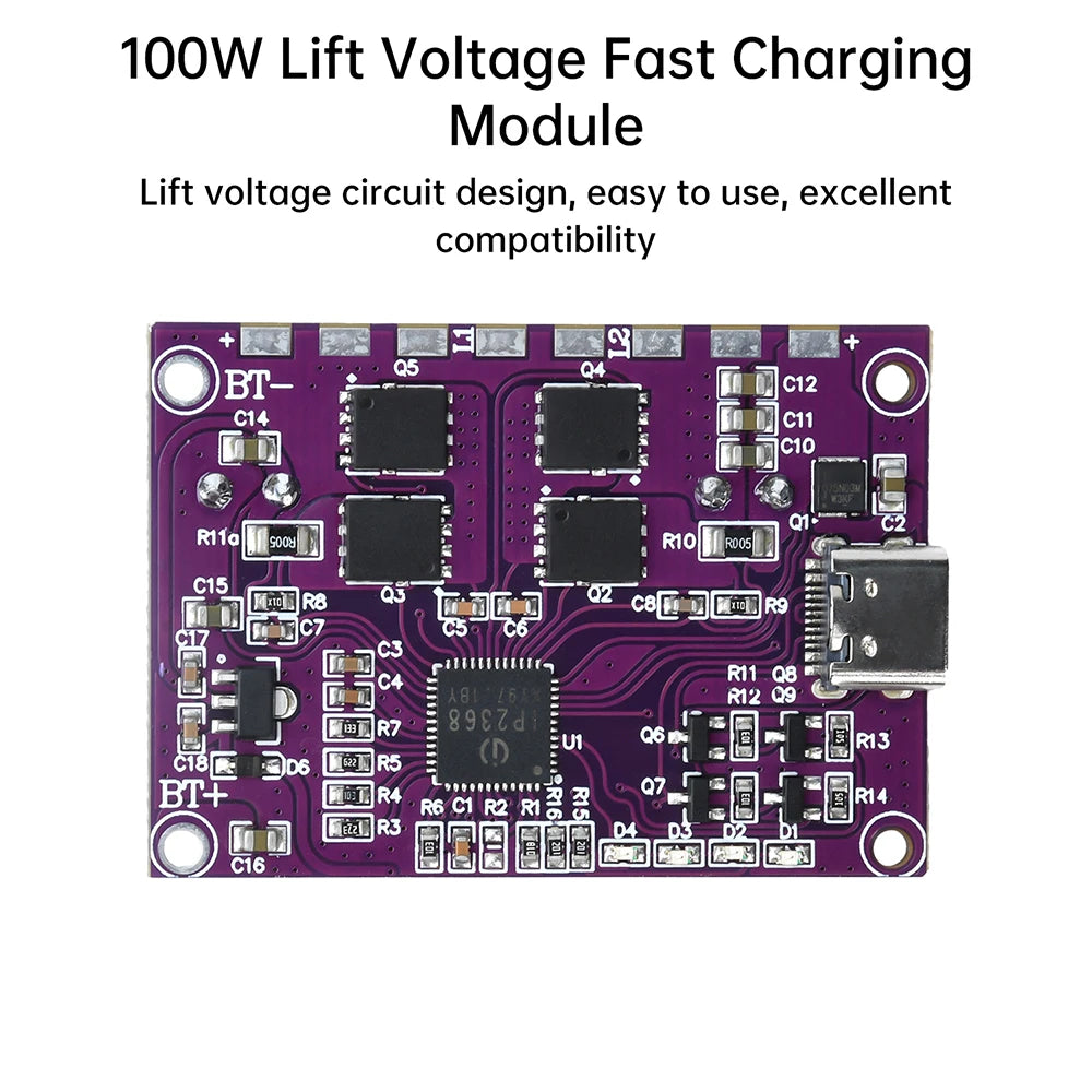 IP2368 Bidirectional 100W Fast Charging Module Buck-Boost Type-C Interface 3S 4S Lithium Battery High-Power Fast Charging Board Oasis Select