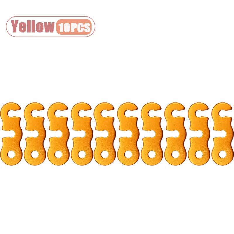 Adjustable Tent Rope Tensioner Easy To Install for Outdoor Camping Hiking Backpacking and Adventure Perfect Camping Accessory Oasis Select Yellow-10PCS