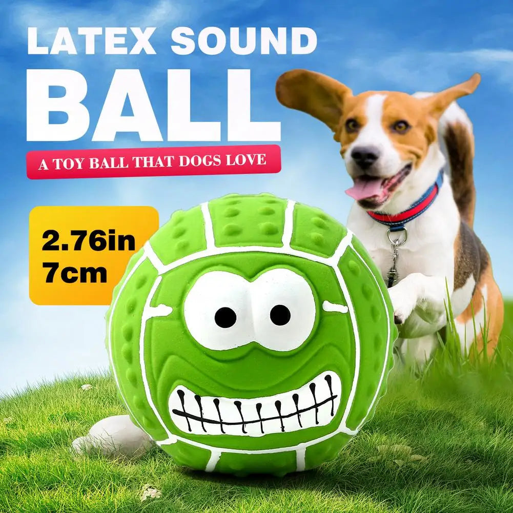 Funny Dog Toy Ball Creative Expression Pet Rubber Ball Interactive Molar Chew Toy Durable Fetch Play for Small Large Dogs Oasis Select