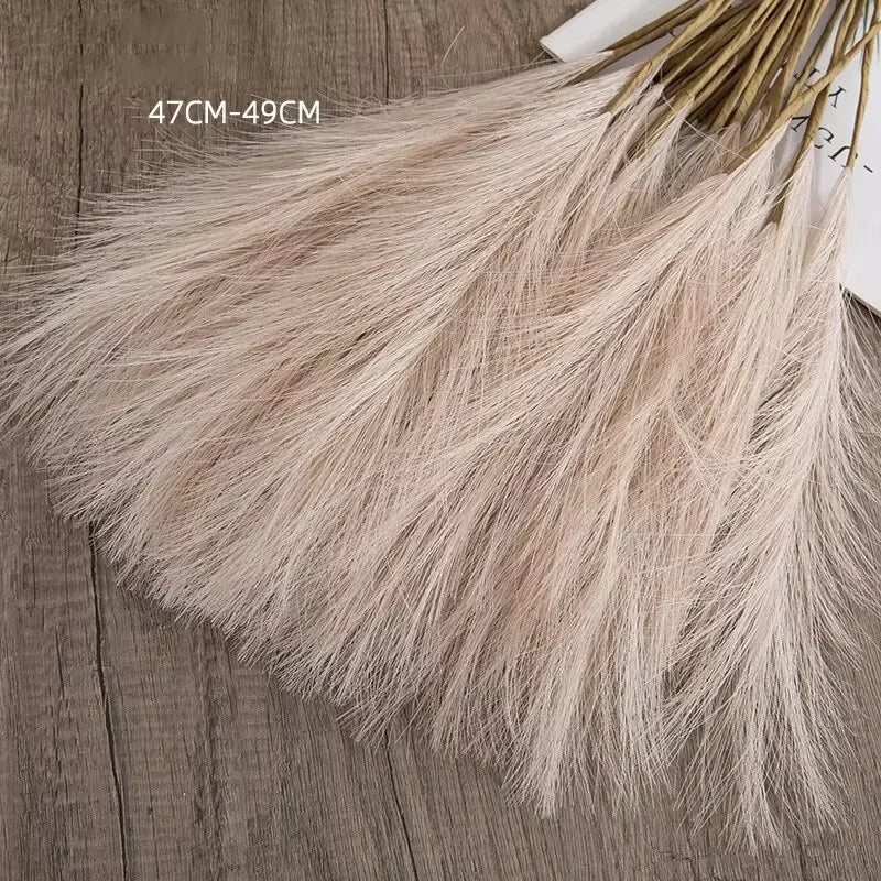 10pcs Faux Pampas Grass, Pampas Grass For Floor Vase, Pampas Grass Decor Tall For Vase Fillers, Boho Rustic Farmhouse Home Decor Oasis Select BROWN