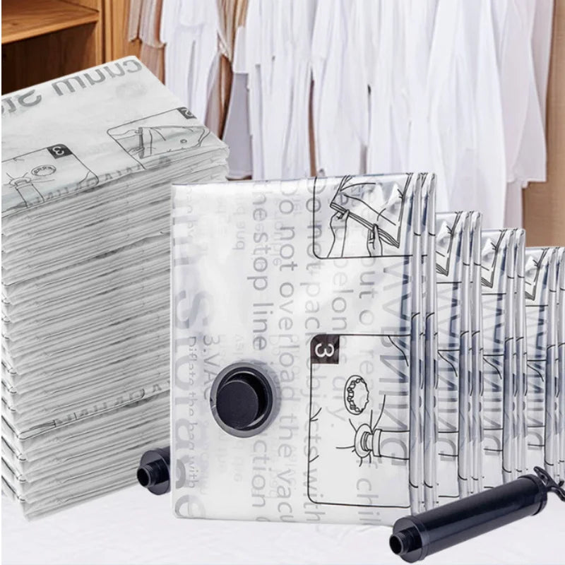3pcs Vacuum Compression Bag Storage Bag Quilt Clothing Clothes Special Down Jacket Quilt Suitcase Travel Pumping Bag Oasis Select