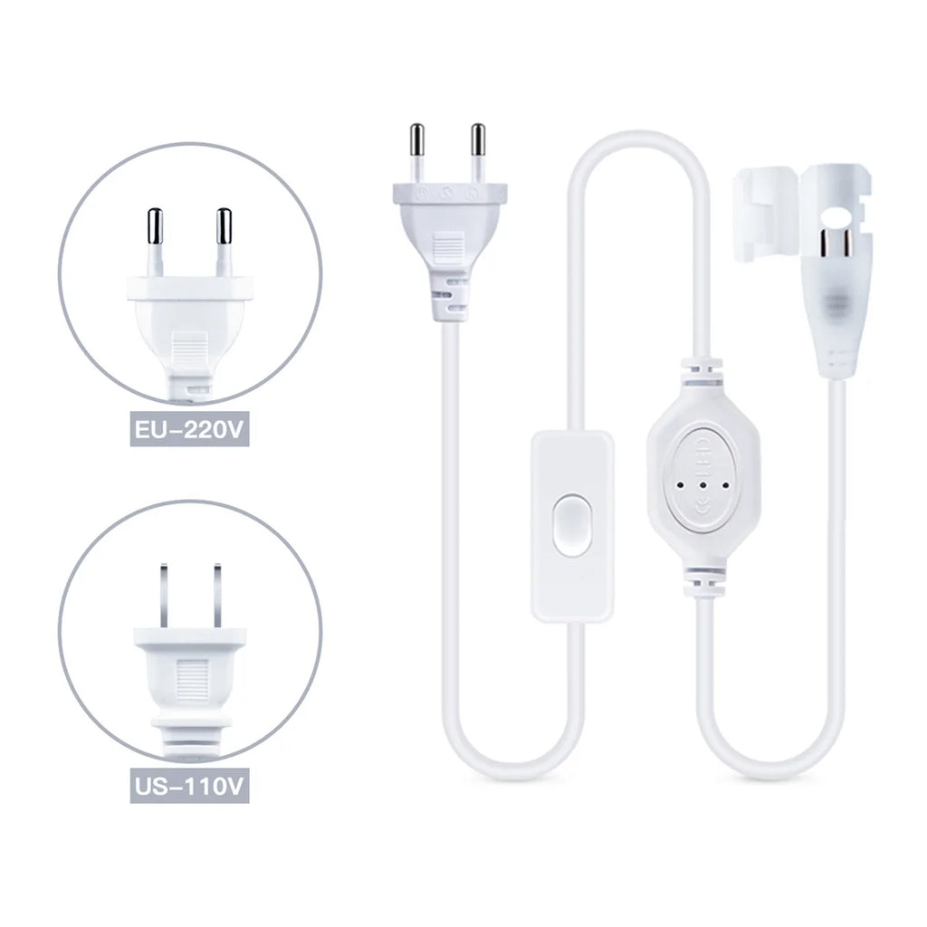 EU/US Plug for 220V/110V COB LED Strip Power Supply Plug with Button Switch Cable, Light Accessories Plug Connector Oasis Select