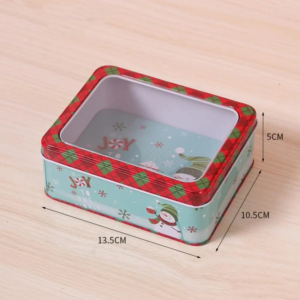Christmas Gift Box Metal Tin Candy Cookie Packaging Box Containers Kids New Year Gift Decor Xmas Party Supplies Navidad Oasis Select 2370C-02 Other