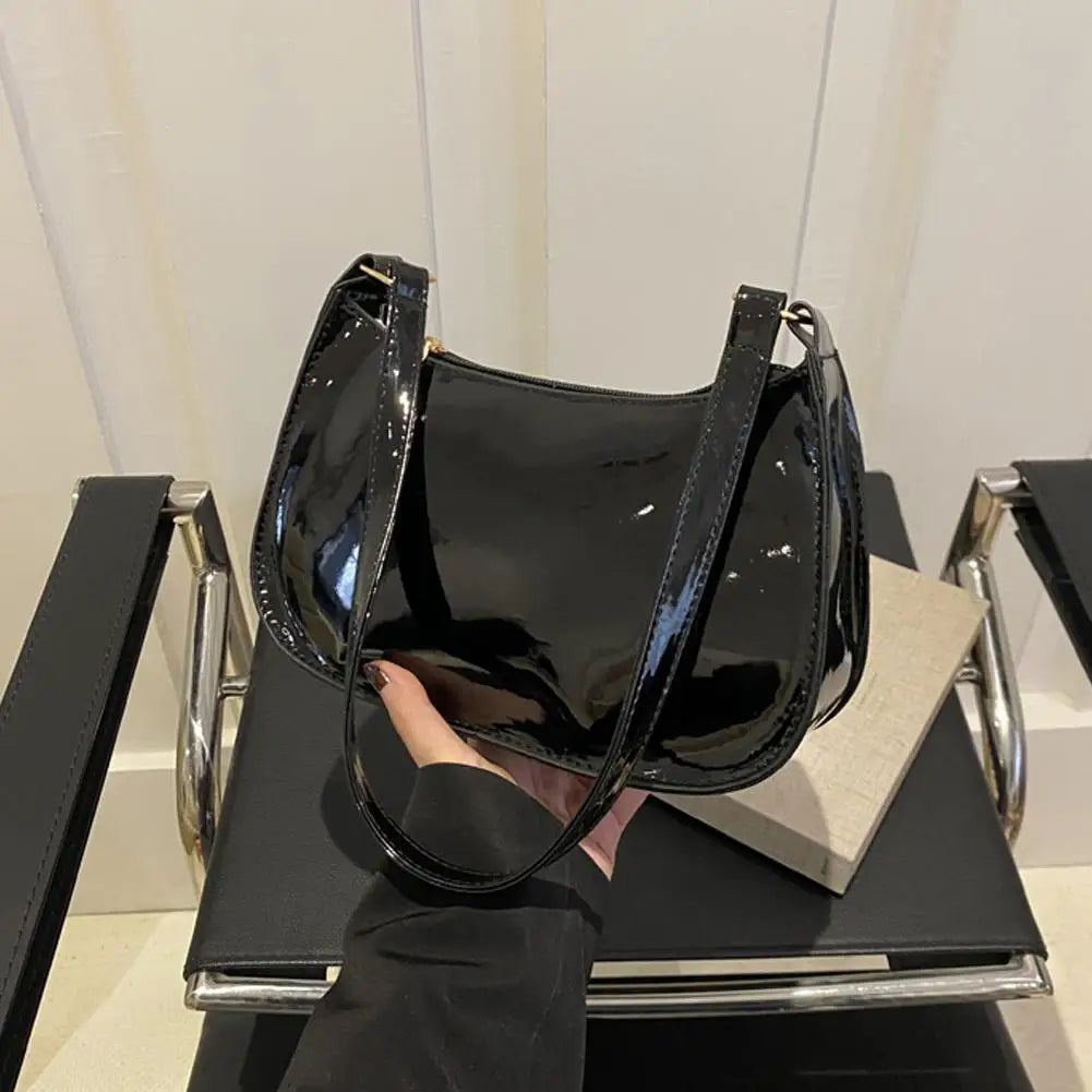 Fashion PU Leather Shoulder Bag Women's Trendy Underarm Bag Elegant Solid Color Small Square Bag Aesthetic Handbag Oasis Select