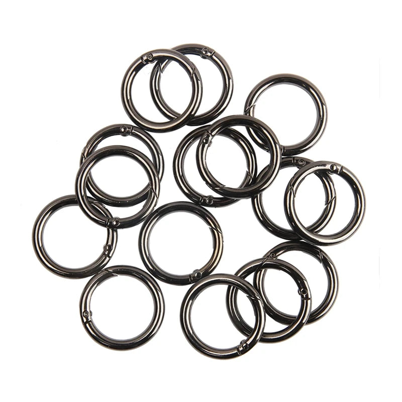 5pcs 20/25/28/33mm Metal O Ring Spring Clasps Round Carabiner Keychain Bag Clips Hook Buckles Connector For DIY Jewelry Making Oasis Select