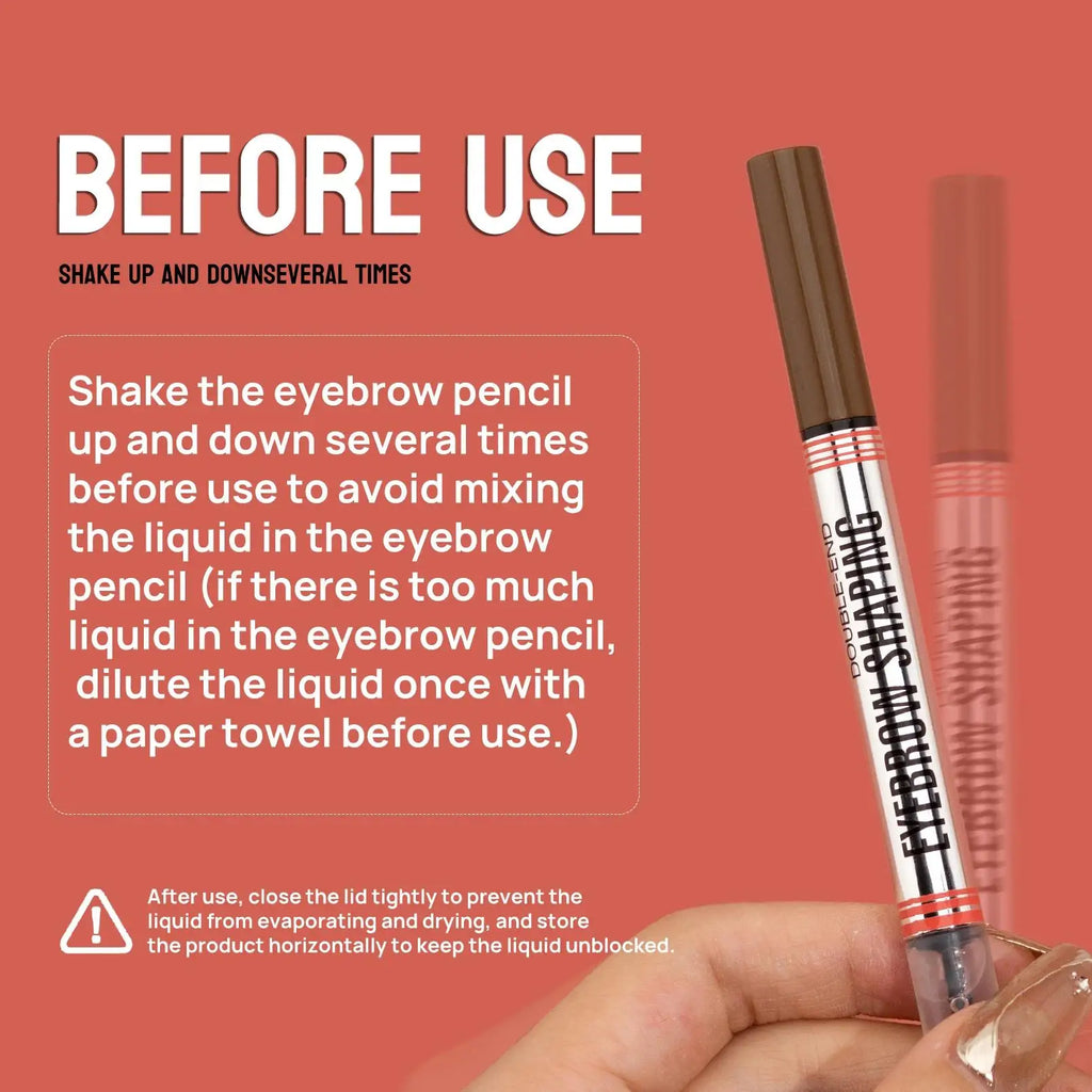 Hello Kiss 2-in-1 Waterproof Liquid Eyebrow Pencil – 4-Tip