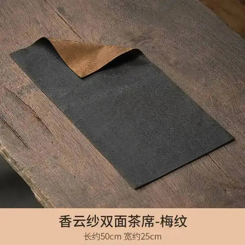 Gauze Double-sided Dry Tea Mat Teapot Mat Chinese Zen Table Flag Tablecloth Tea Mat Tea Ceremony Oasis Select Tea Mat Plum Pattern
