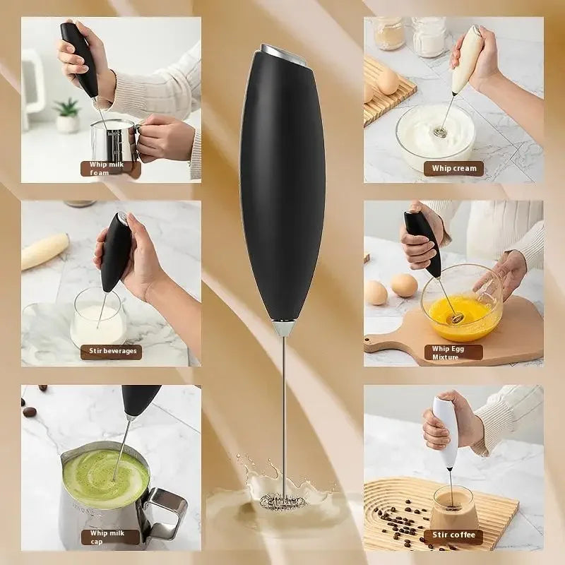 Wireless Electric Handheld Egg Beater And Milk Frother Mini Whisk Mixer for Coffee And Cappuccino Household Use - 1Pcs Oasis Select