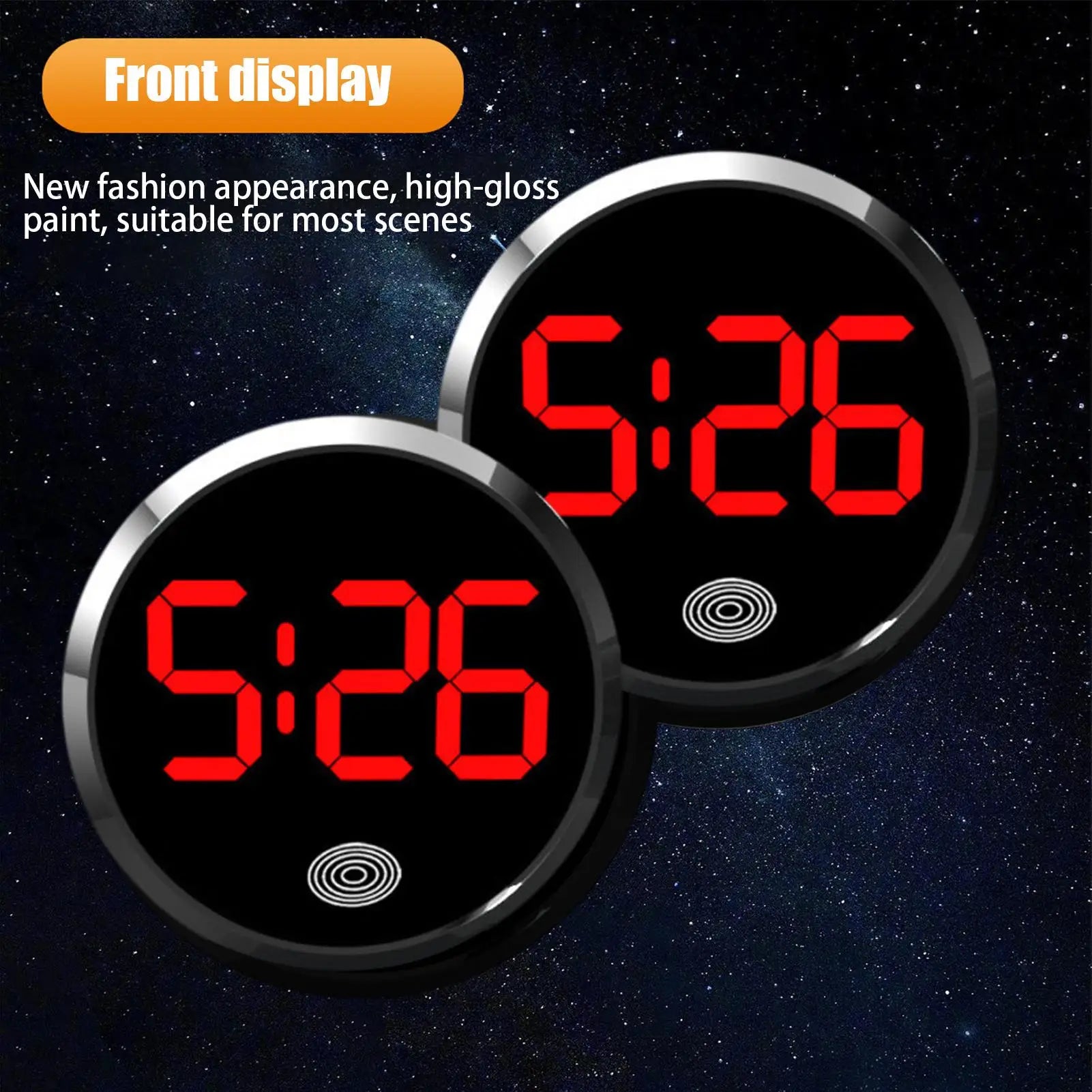 LED Car Clock Luminous Automobiles Internal Stick-On Mini Digital Clocks Auto Ornament Car Accessories Oasis Select