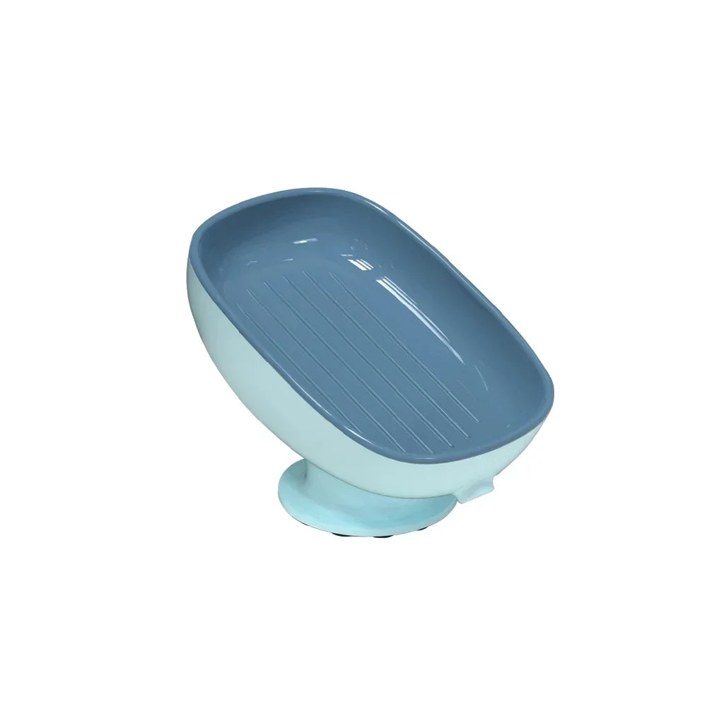 1Pcs Bathroom Soap Dishes Holder Self Draining Soap Box with Super Suction Portable Soap Container for Bathroom Accessories Oasis Select BLUE