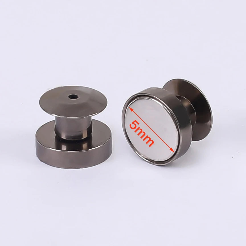 5Pcs Brooch Pin Convert to Refrigerator Magnets Buckle Badge Back Strong Magnetic Metal Needle Buckle Convenient DIY Accessories Oasis Select Gun Black 5mm