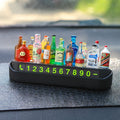 Chic Vehicle Short-term Parking Display with 15 Random Wine Bottles DIY Movement Contact Number Plate Change Parking License Oasis Select Black