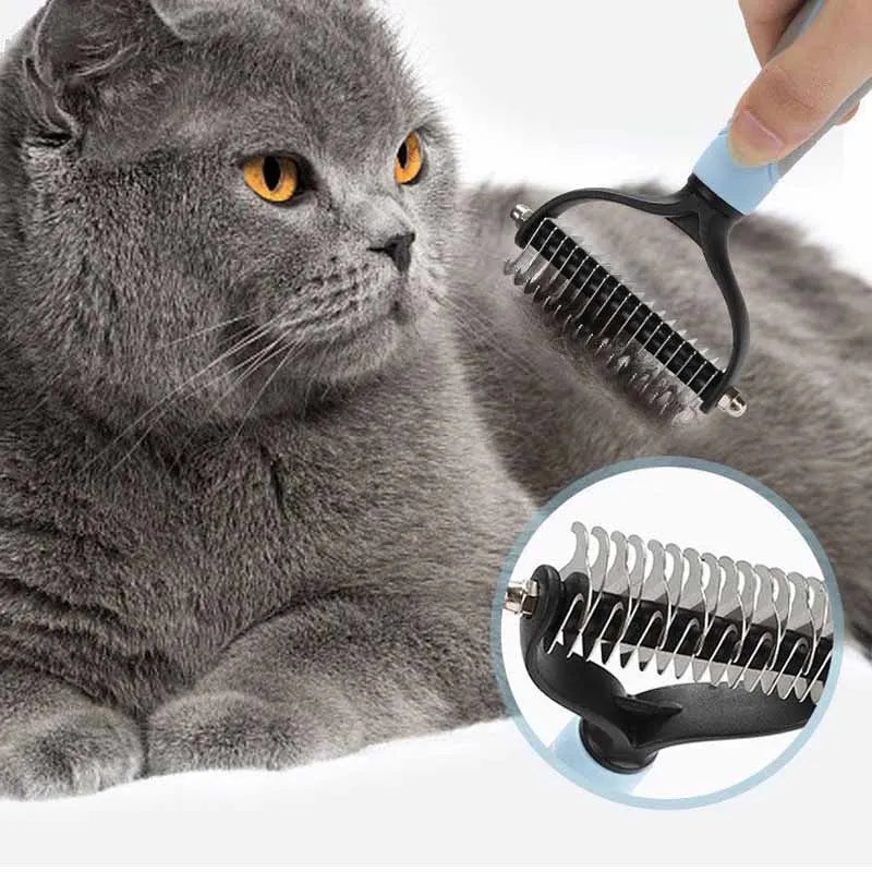 Cat Brush Pet Knot Comb 2 in 1 Dogs Cat Fur Knot Cutter Pets Hair Removal Comb Dog Grooming Shedding Tools Pet Cleaning Supplies Oasis Select