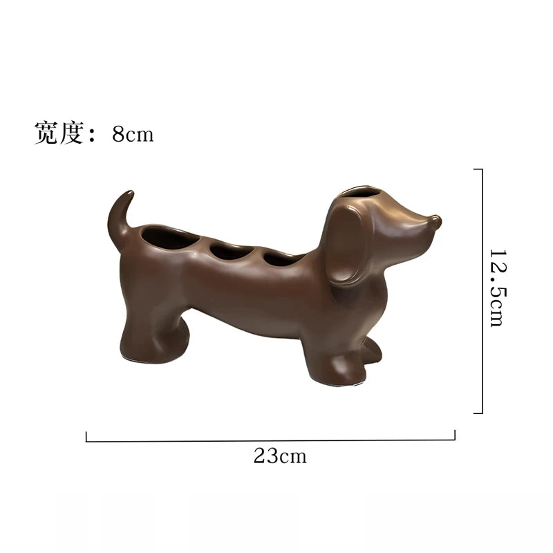 Dachshund Ceramic Electric Toothbrush Holder Storage Rack Bathroom Sink Washstand Toothbrush Base Bathroom storage support Decor Oasis Select