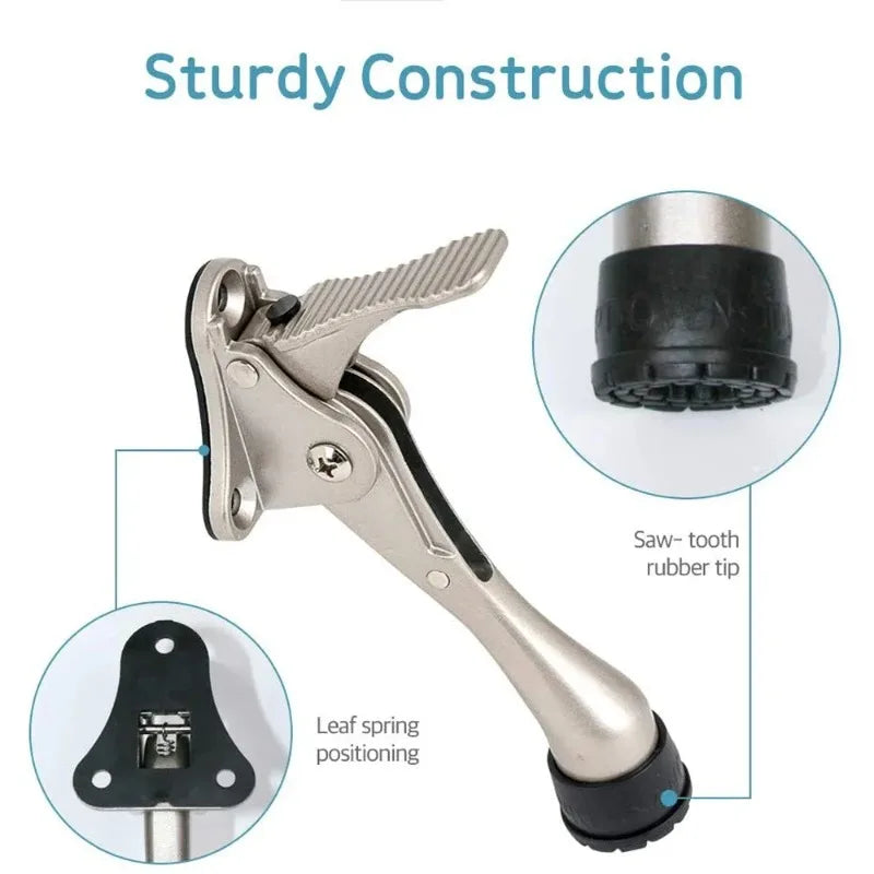 Zinc Alloy Foot-Operated Door Stopper Automatic Kickdown Door Hold Opener Punch-Free Windproof Door Stop for Home Hardware Oasis Select