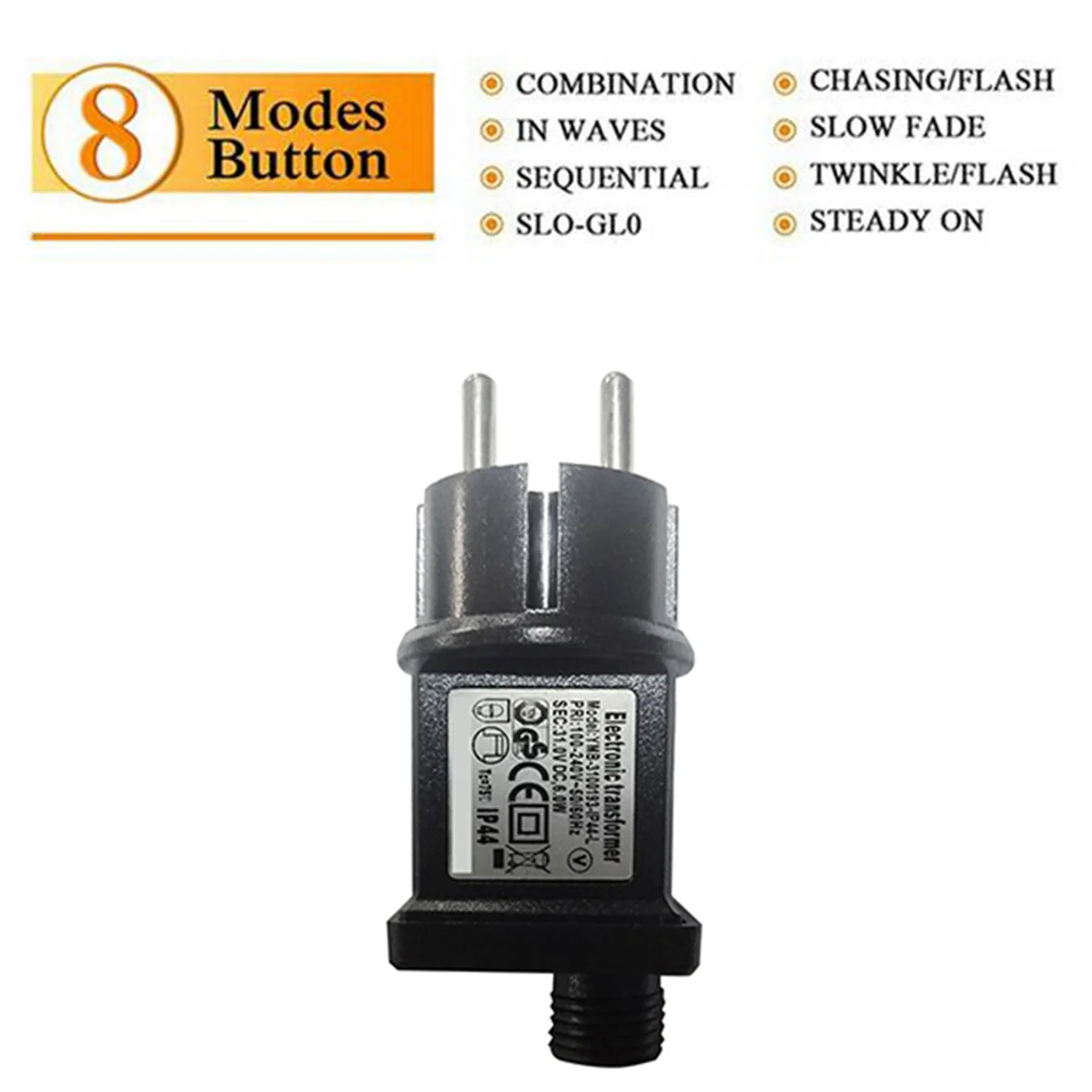 Power Adapter 31V 6W 193MA Output Current 100V-240V Waterproof Electronic Adapter Eight Function Power Adapter EU Plug Oasis Select