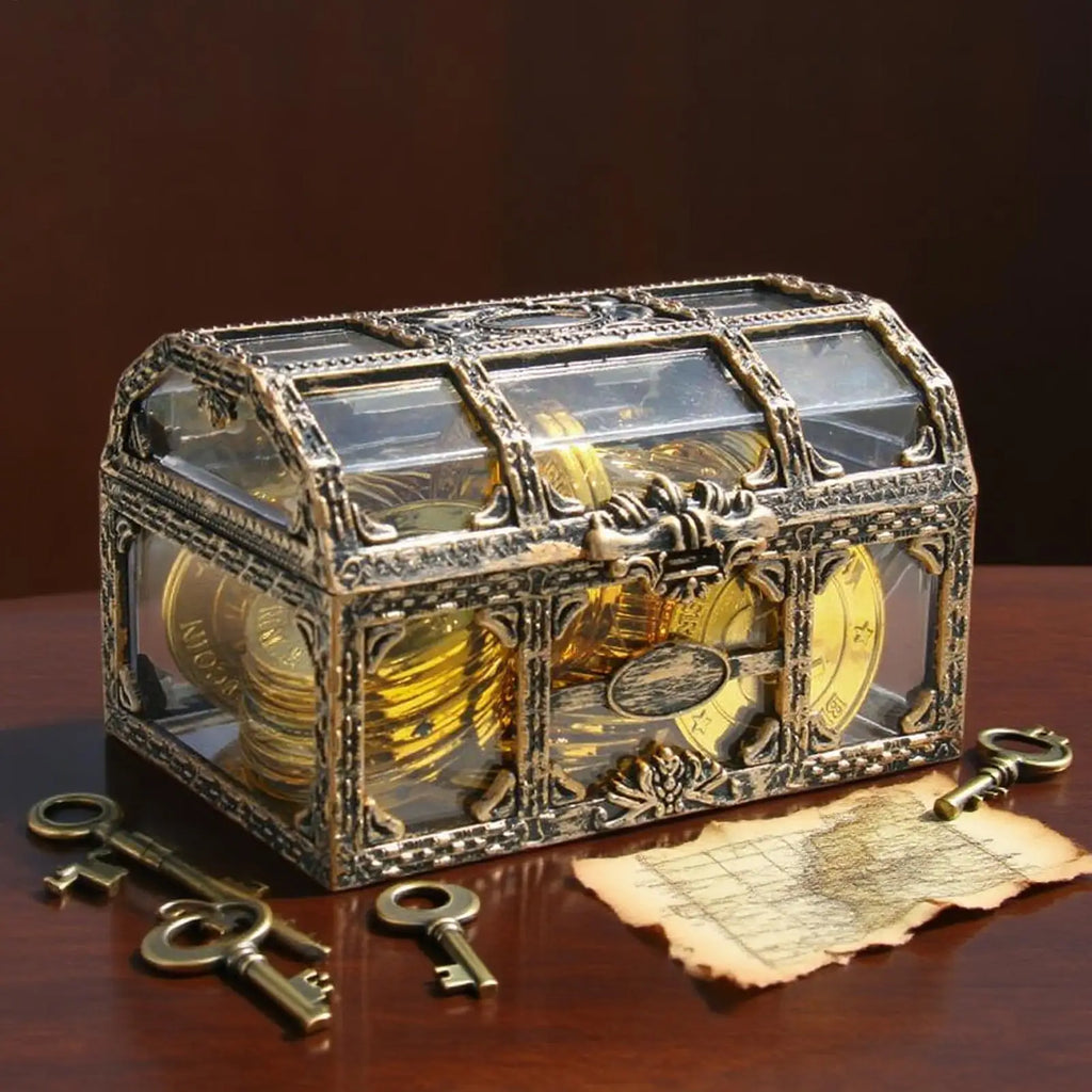 Treasure Box Toys Pirate Small Portable Transparent Multifunctional Organizer Beach Treasure Toys for Summer Party Beach Outdoor Oasis Select