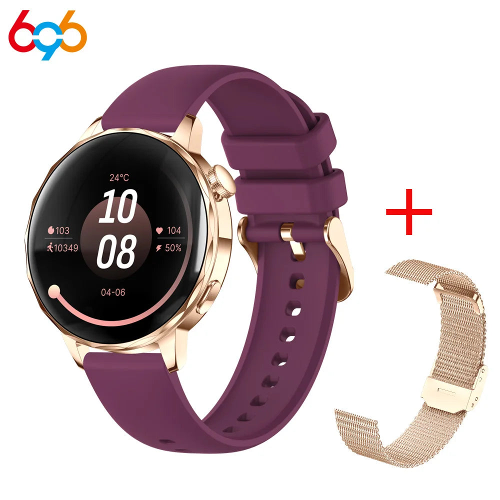 696 Fashion Smart Watch Women Blue Tooth Call Sports Fitness Bracelet Waterproof Music Heart Rate Sleep Lady Health Smartwatch Oasis Select RGPUS A RGM