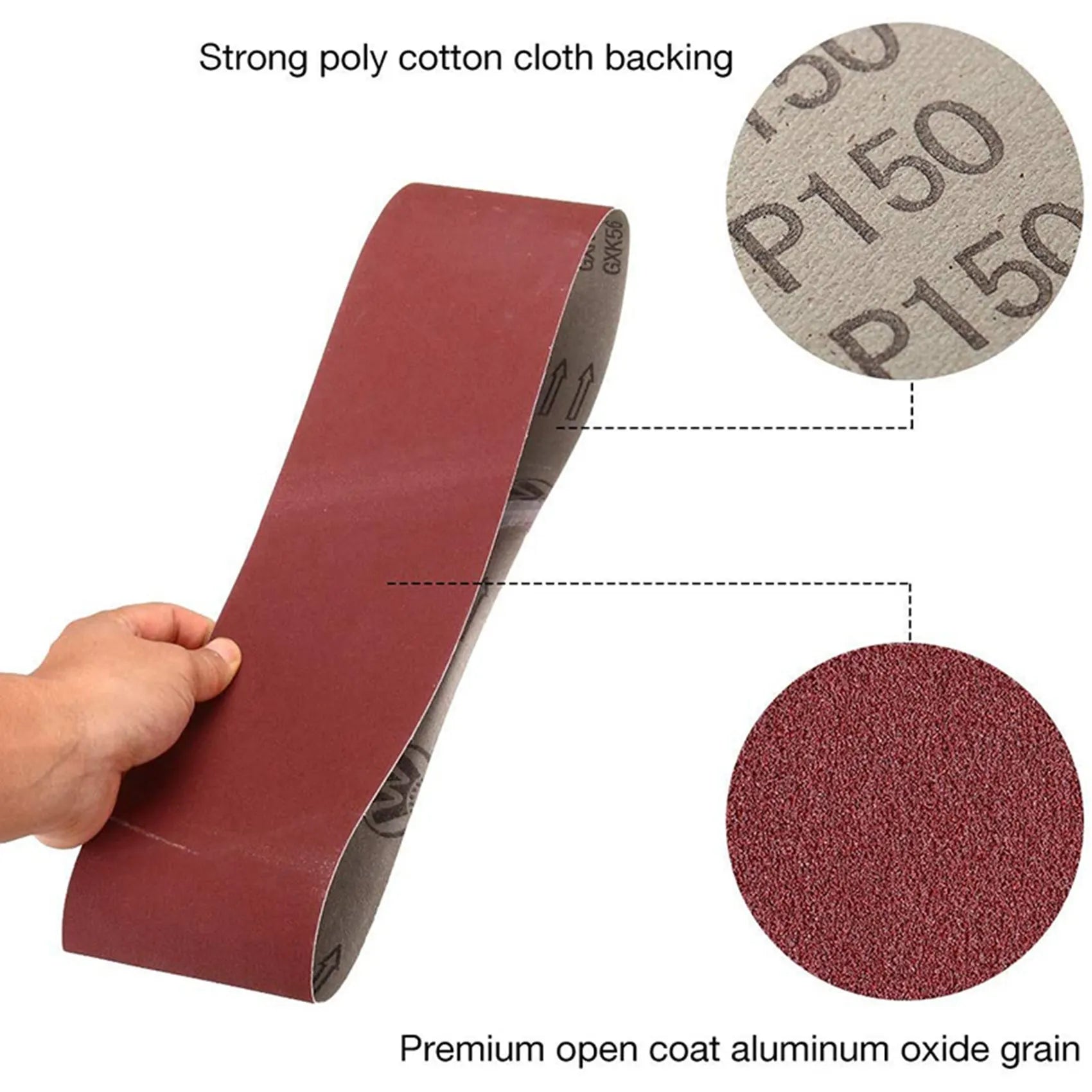 LIKE WISH 20 Pcs 4 X 36 Inch Aluminum Oxide Sanding Belts Heavy Duty Sanding Belts Multipurpose Abrasive Belts For Belt Sander Oasis Select