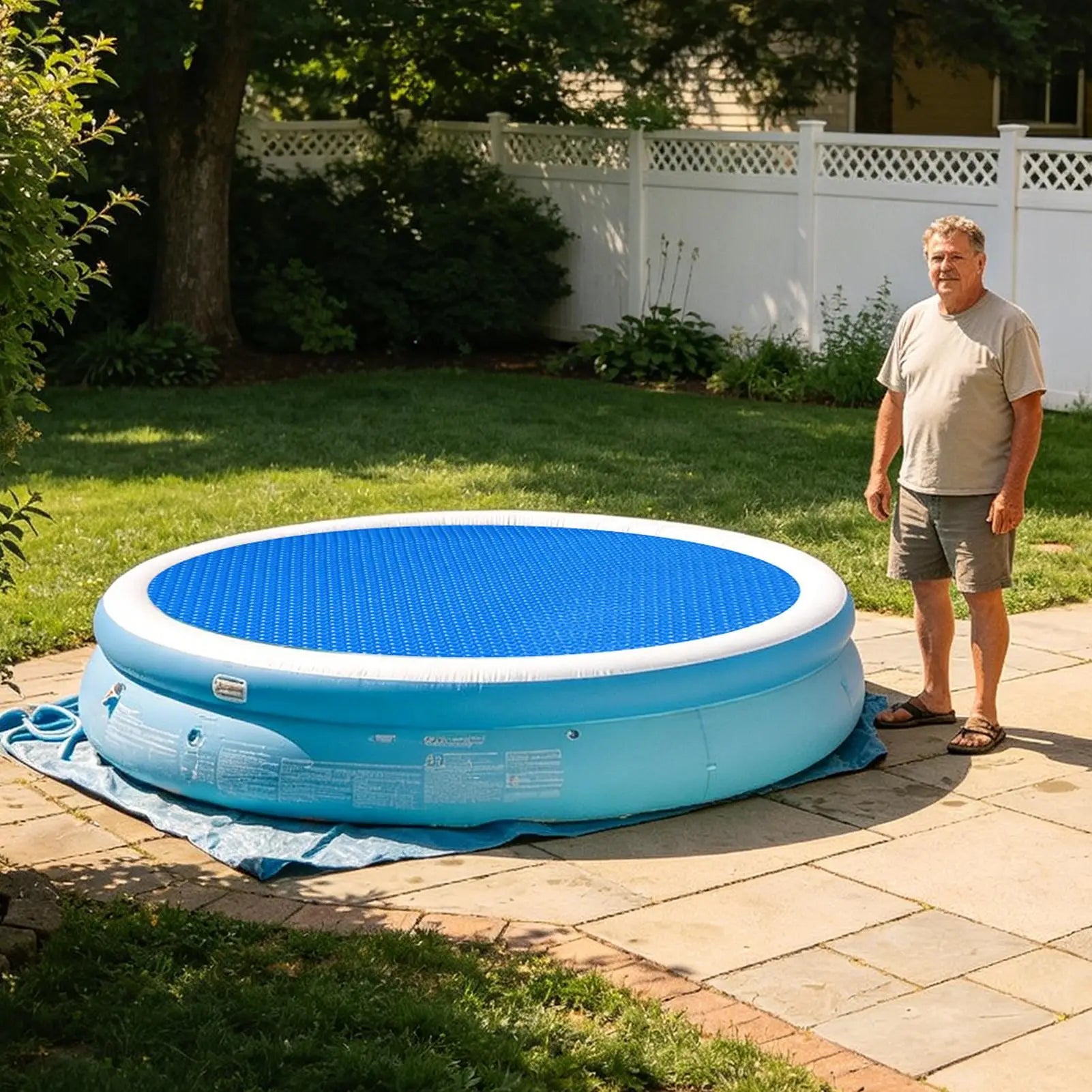 Round on Ground Underground Insulation Blanket Pool Cover Pool Solar Blanket for Swimming Patio Lawn Garden Winter Summer Spa Oasis Select