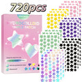 Water based colloidal star shaped 6-color acne patch, 720/480 tablets/box - alcohol free, used to absorb acne secretions Oasis Select 720pcs