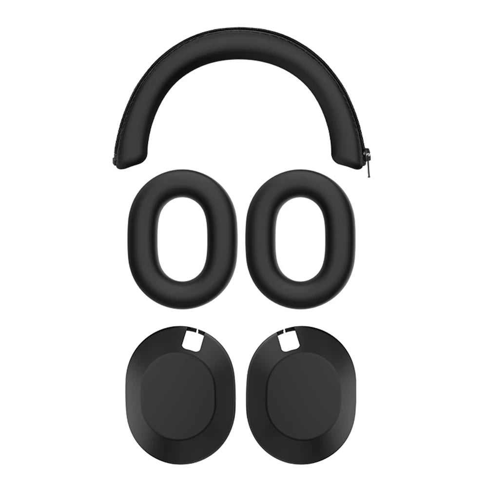 3Pcs Replacement Ear Pads Non-Scratch Silicone Headset Protective Case Headbeam/Earmuff Sleeve/Shell for Sony WH-1000XM6 Headset Oasis Select Black China Mainland