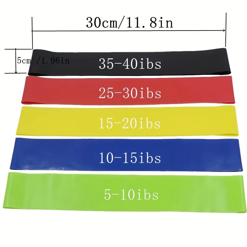 1 Set of 5 Yoga Resistance Bands, Suitable for Strength Training, Body Shaping, and Functional Training Oasis Select
