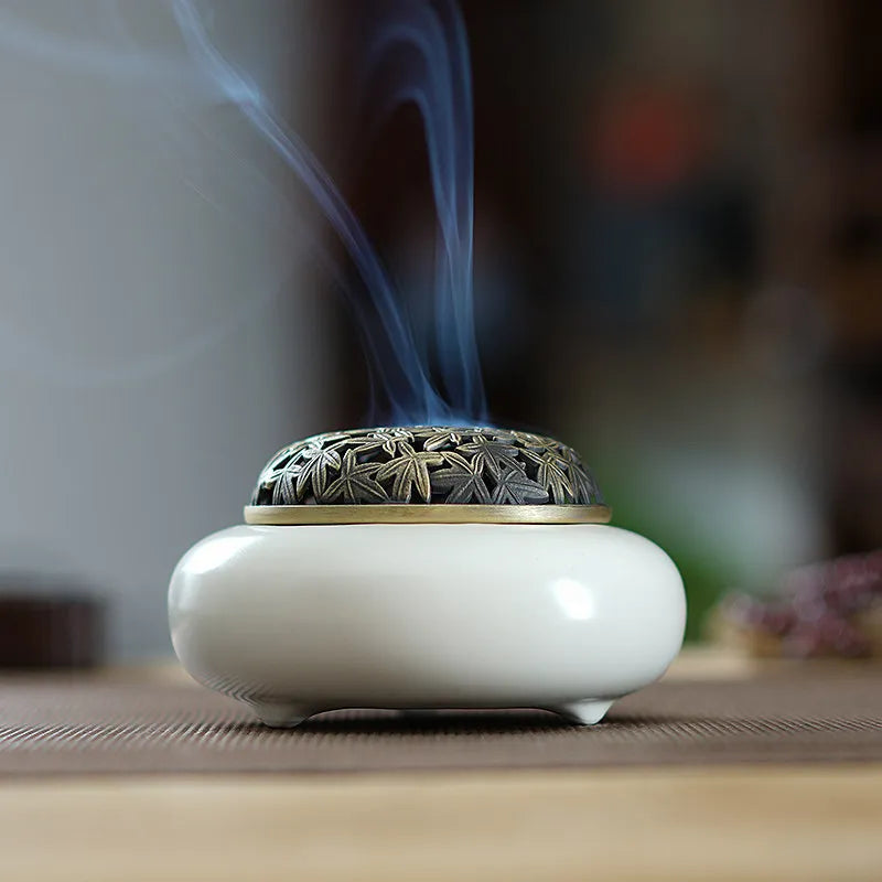 Ceramic Incense Burner Home Indoor Tea Ceremony Ai Grass Home Desktop Decoration Deodorization Minimalist Style Oasis Select