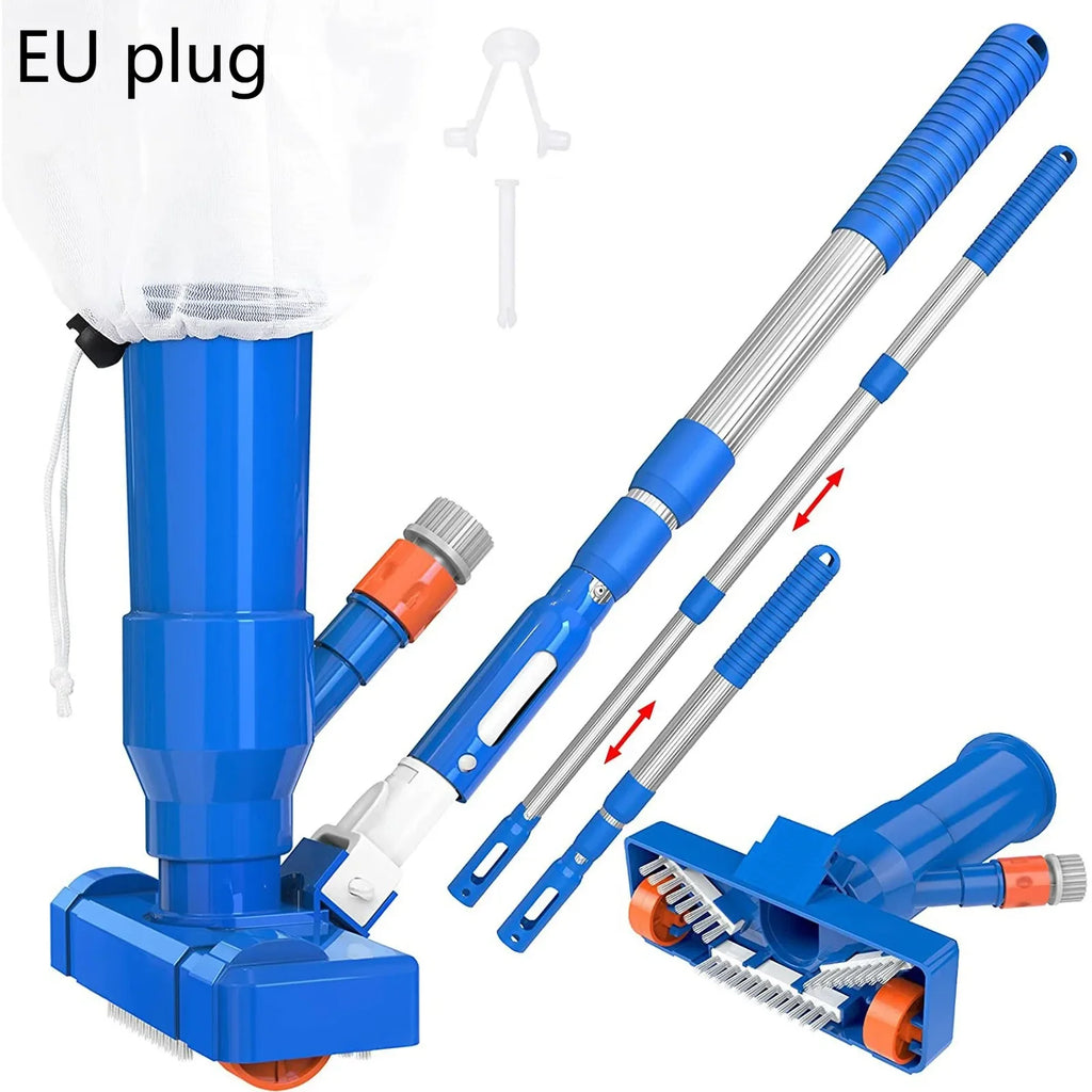 Brush Portable Pool Vacuum Handheld Vacuum Telescopic Pole Pool Vacuum Cleaner Useful Durable Swimming Pool Jet Cleaner Ponds Oasis Select EU plug One Size
