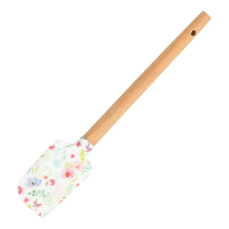 Christmas Non-Stick Silicone Cake Spatula Wooden Handle Chocolate Butter Mixer Pastry Cream Scraper Baking Kitchen Accessories Oasis Select Style 4