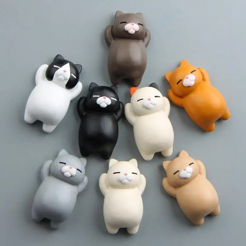 Cartoon Cat 3D Magnetic Fridge Magnet Creative Decorative Kitchen Home Decoration Sticky Note Holder Oasis Select