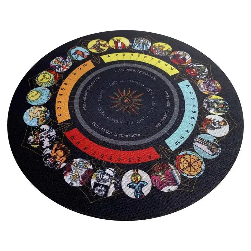 8.7in Divination Board Round Pendulum Mat Rubber Pendulum Divining Mat Altar Tarot Table Cloth For Spiritual Healing Balance Oasis Select