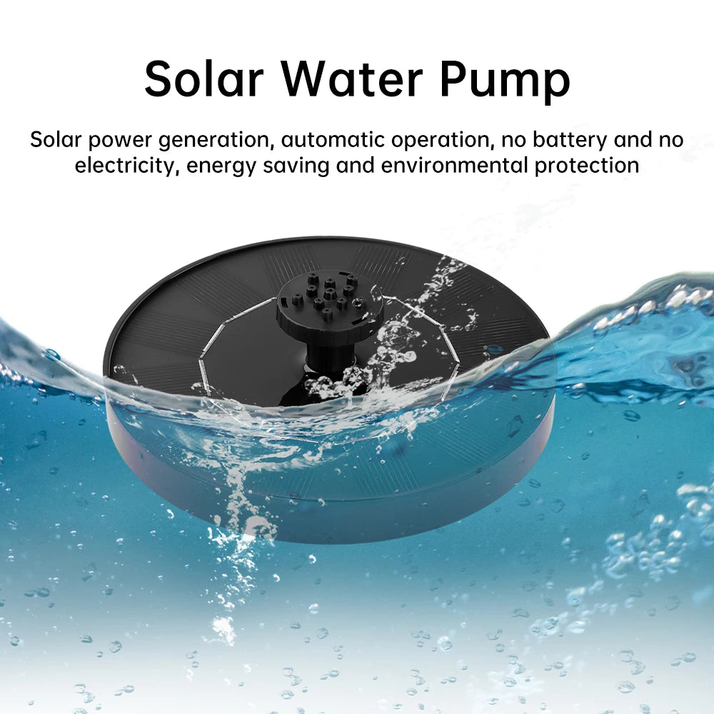 Solar Fountain Pump 150L/h DIY Fountain Pump Floating Solar Panel Bird Baths Water Fountain For Garden Outdoor Water Pool Decor Oasis Select