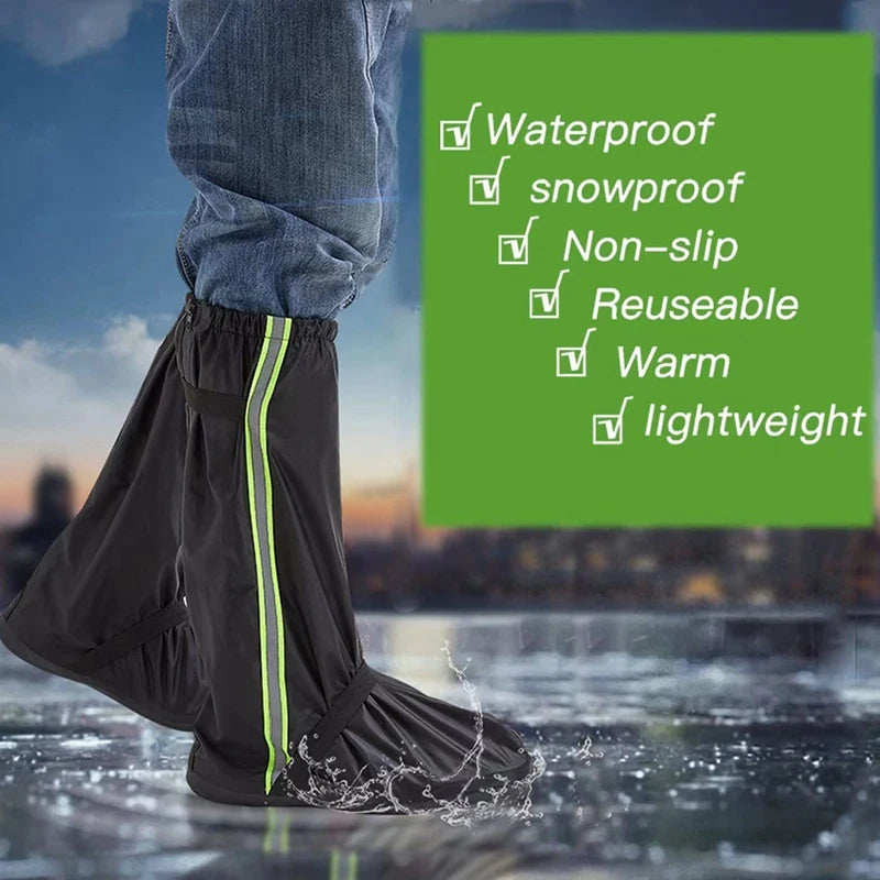 Waterproof Shoe Covers,1 Pair Reusable Non-Slip Snow Rain Shoe Covers,Rain Gear For Hiking Fishing Camping Sports Oasis Select