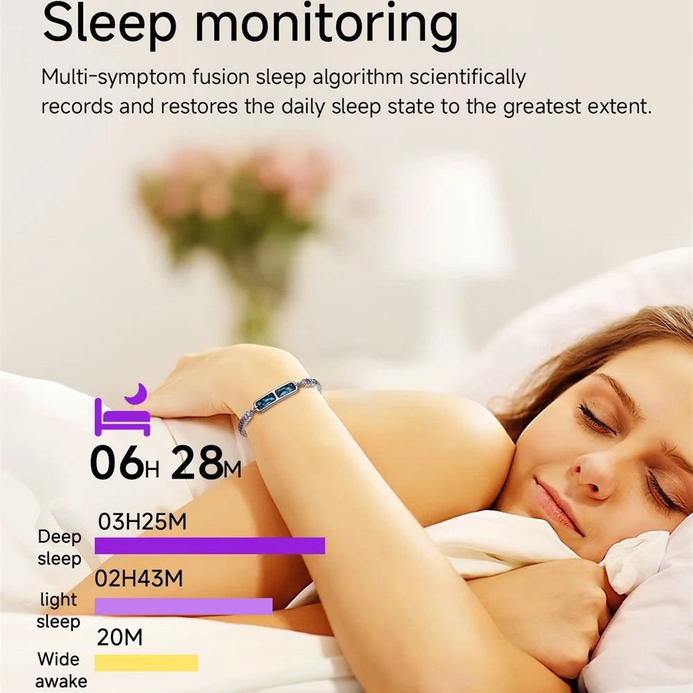 Woman Inlaid With Diamonds Smart Bracelet Sports Health Ms. Bluetooth Wristband Sleep Health Monitor Female Physiological Cycle Oasis Select