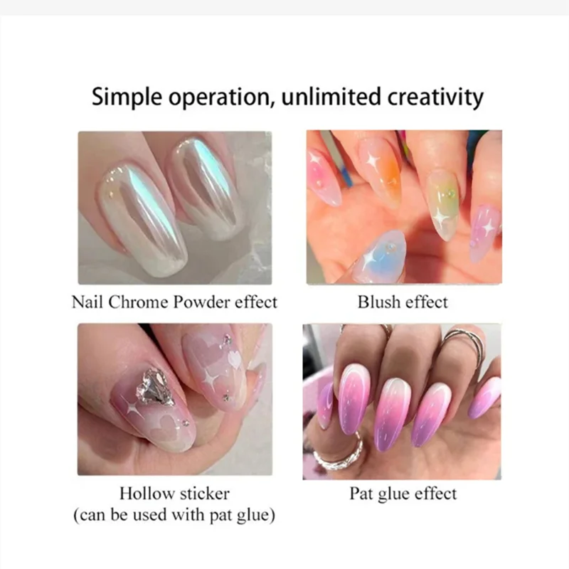 Nail Art Silicone Brush Reusable Mirror Powder Pigment Applying Manicure Tool Gradient Effect Nail Arts Silicone Applicator Oasis Select