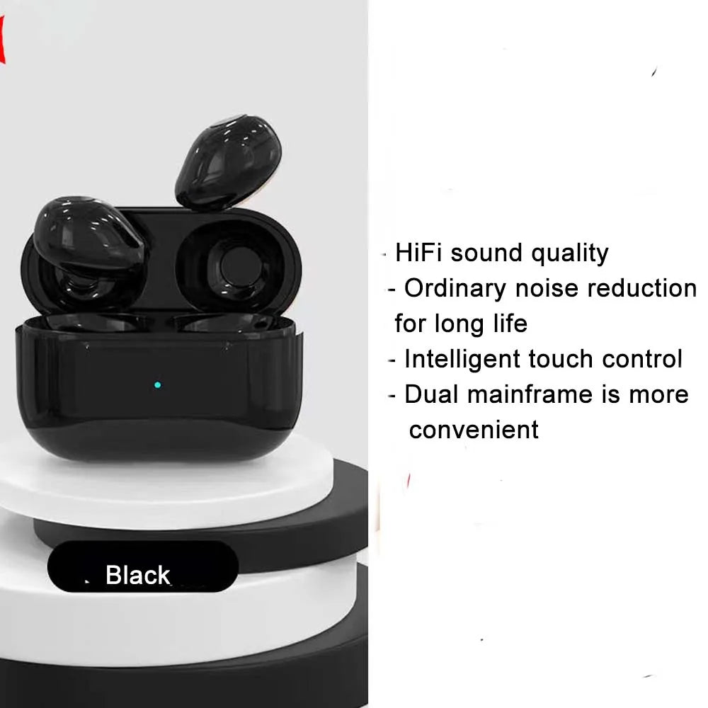 Mini Auriculares Bluetooth Invisible Earphone Sleeping Headset Wireless Sleep Earbud Noise Reduction With Mic Charging Box Oasis Select black