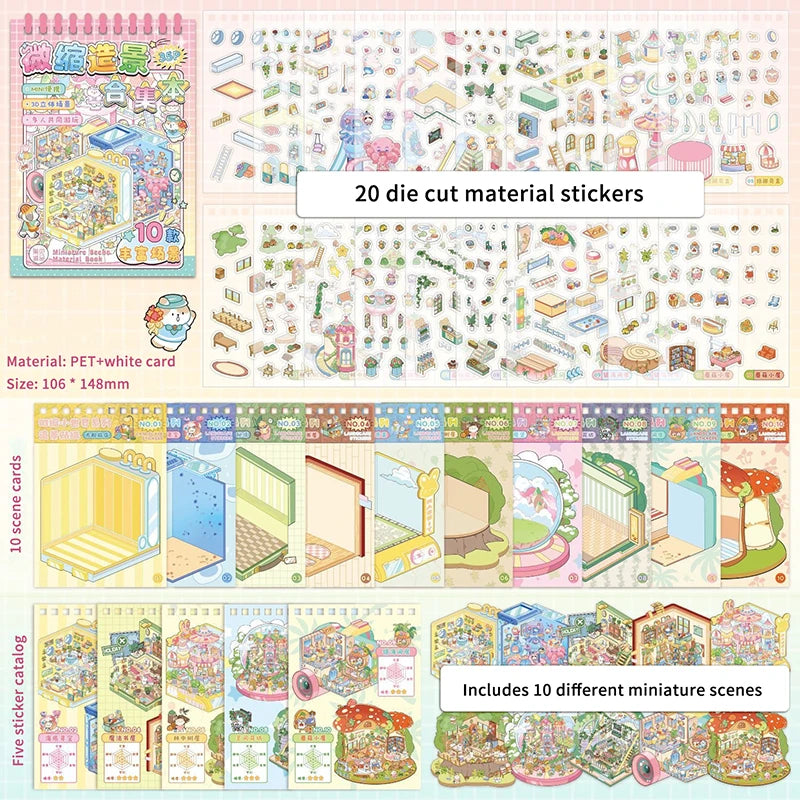 Chinoiserie Landscape Scene Sticker Book | DIY Mountain River