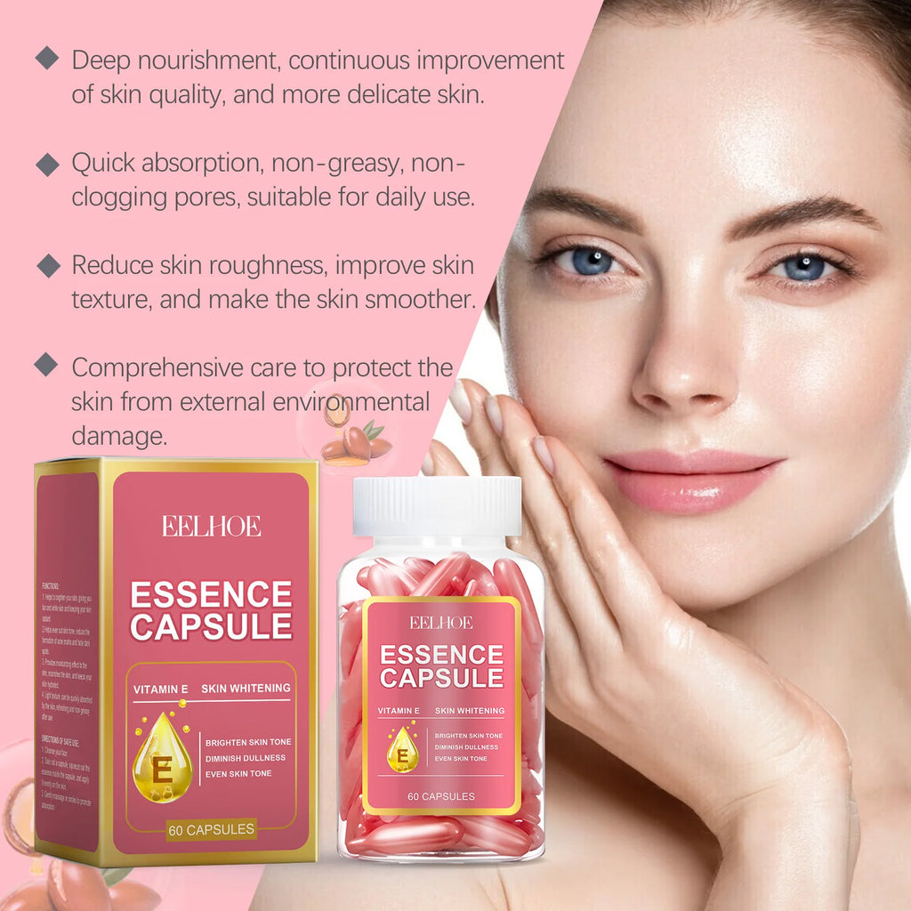 60Pcs Hyaluronic Acid Capsules Essence Moisturizing Brightening Even Skin Tone Niacinamide Whitening Serum Capsule Face Care Oasis Select