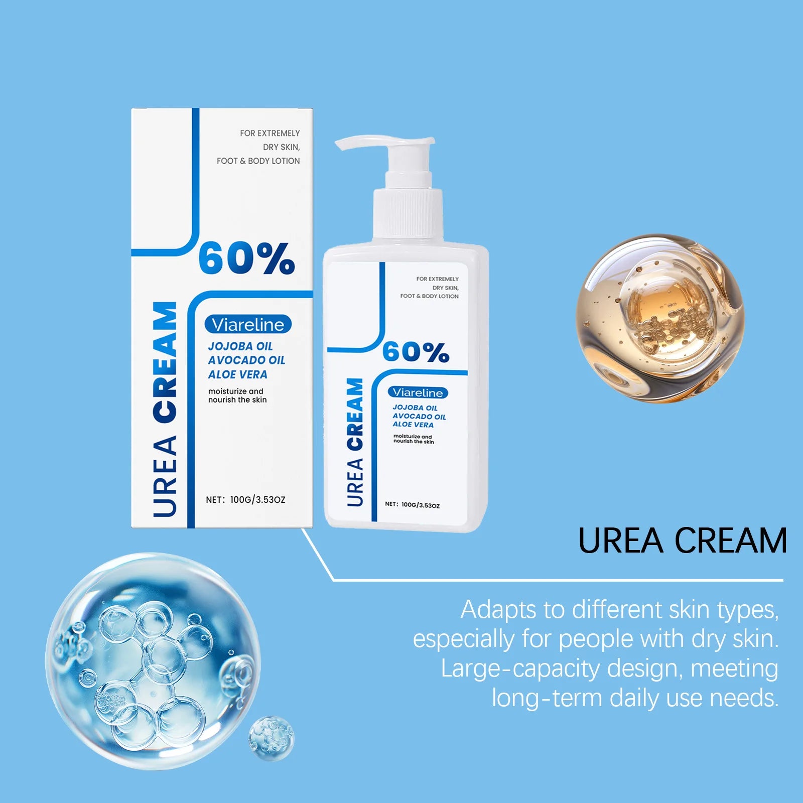 Viareline Urea Body Lotion – Daily Hydration for Dry Skin Body Moisturizer Lotion Oasis Select