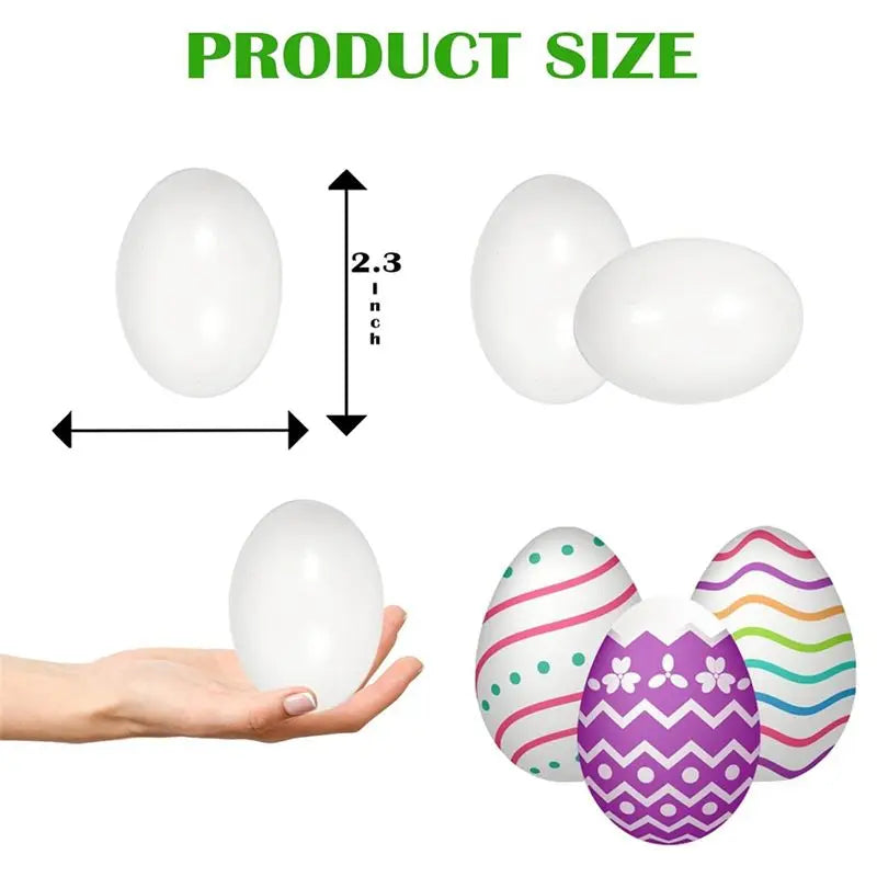 LIKE WISH Wooden Fake Eggs White Wooden Eggs, Perfect For Easter Crafts, Decor And Egg Hunts, Durable 2.3 Inches (6-Pack) Oasis Select
