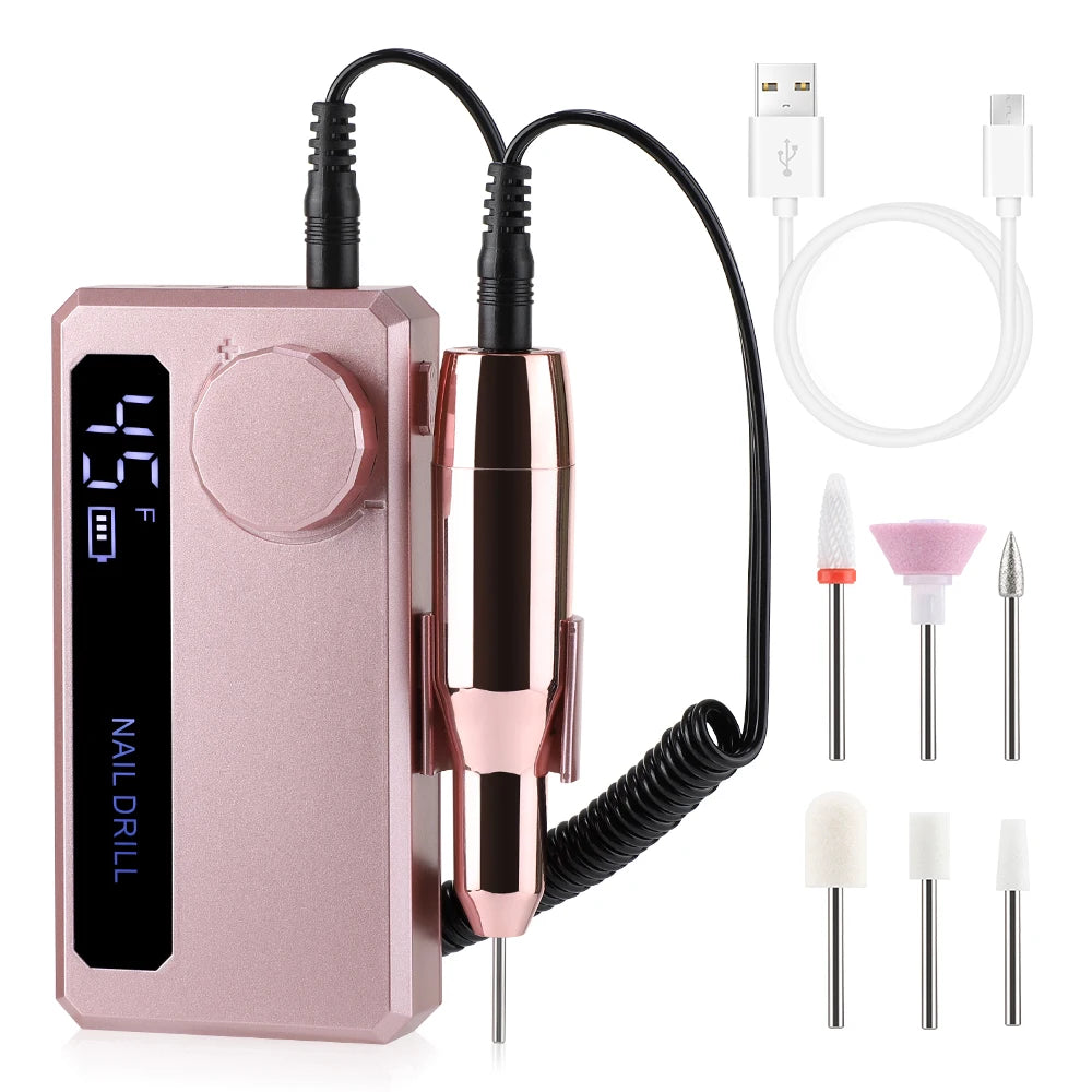 Wireless Electric Nail Drill 45000RPM 4000mAh | Manicure Tool
