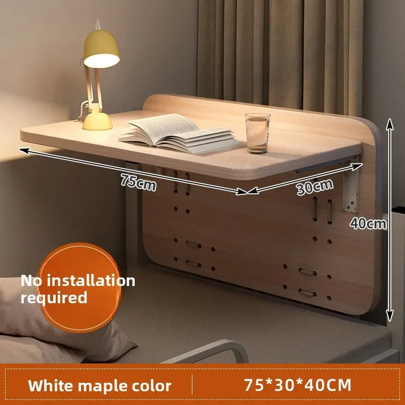 Multi-functional Household GoodsComputer Desk Simple Table Dormitory Suspended Foldable Desk Bunk Artifact Oasis Select Wood grain 30cm-M