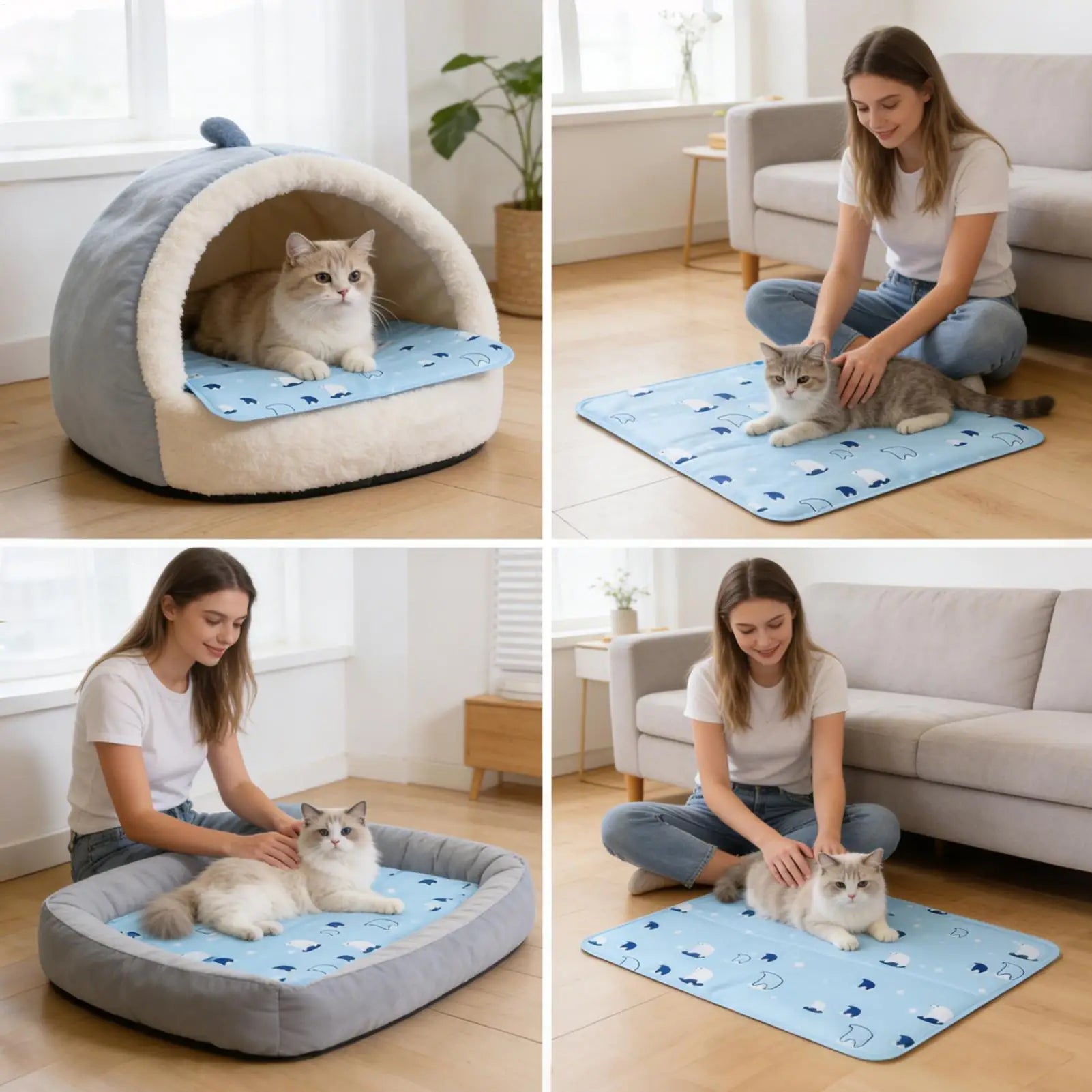 Cooling Pet Mat Breathable Washable Summer Pad Dog Cat Self Cool Blanket for Kennel Crate and Bed Sleeping Dog Cooling Pad Oasis Select