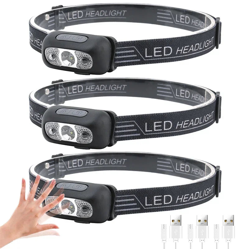 ESMARTER Mini LED Headlamp | Motion Sensor, USB Rechargeable