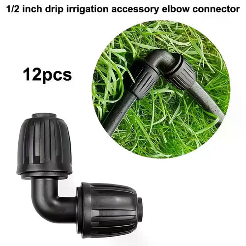 1/2-inch Drip Irrigation Fitting Elbow Connector, Anti-drip Lock Nut Barbed Elbow Connector, Reusable Irrigation Parts Oasis Select