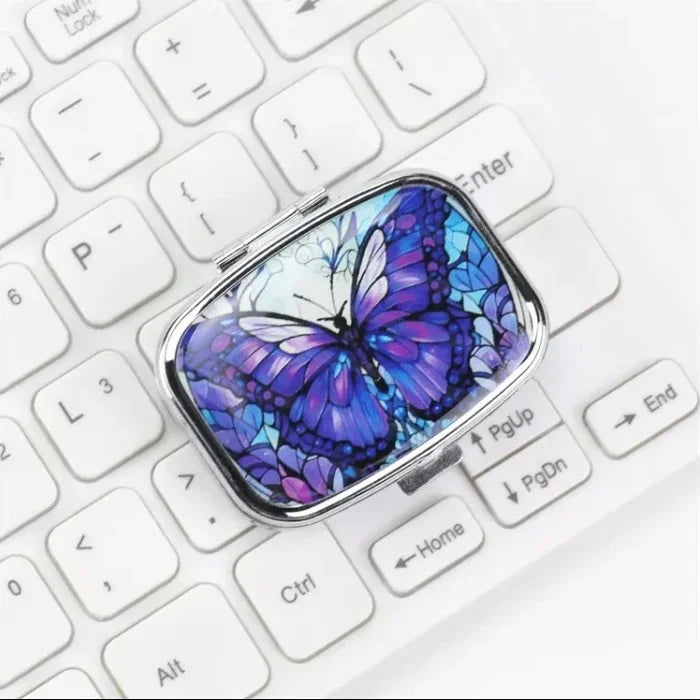 Travel Cases Lovely Colored Medicine Metal Jwelery Organizers Household Holder Iron Cabinet Small pill container Oasis Select Butterfly