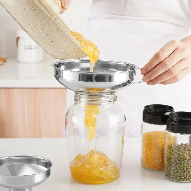 Stainless Steel Wide Mouth Funnel Canning Funnel Cup Jam Salad Dressing Hopper Filter For Jar Canned Filteroil Wine Water Spices Oasis Select