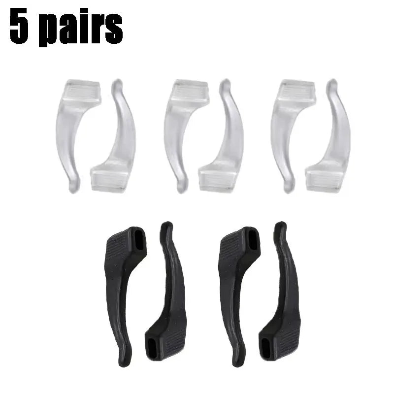 5-20pairs Clear Anti-slip Ear Hook Eyeglasses Accessories Grip Anti-fall Eyewear Holder Glasses Leg Ear Sleeve Bracket Fastener Oasis Select 5 pairs-mix 1