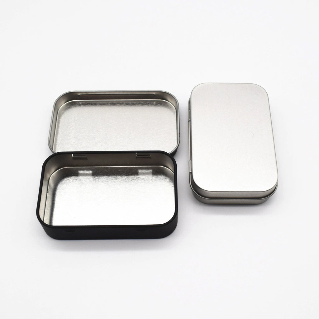 Mini Hinged Tin Box – Small Rectangular Metal Storage Container